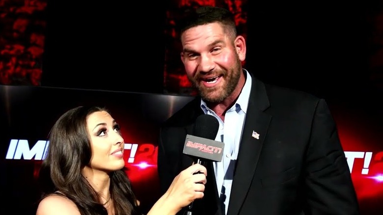 Matt Morgan being interviewed backstage at Impact Wrestling
