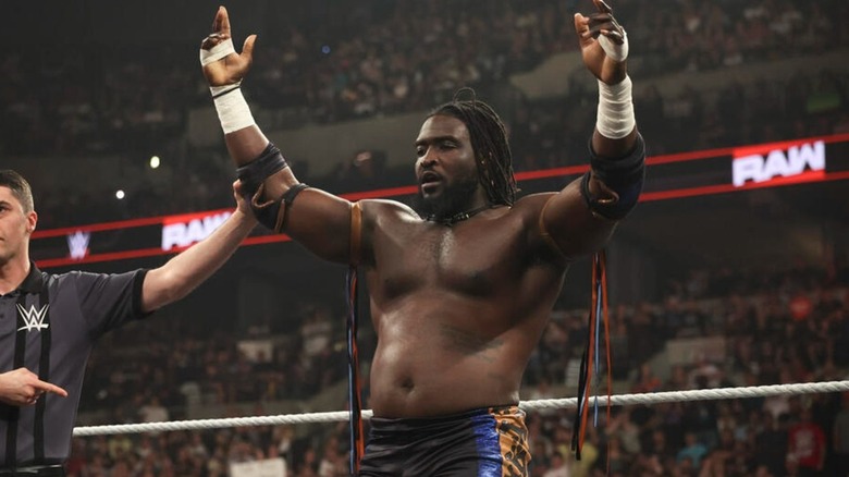 Oba Femi celebrating on WWE Raw