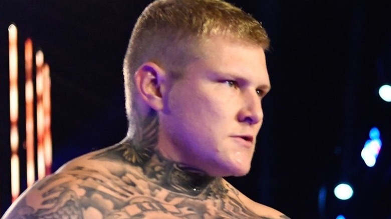 Parker Boudreaux making his way to the ring during an AEW show.