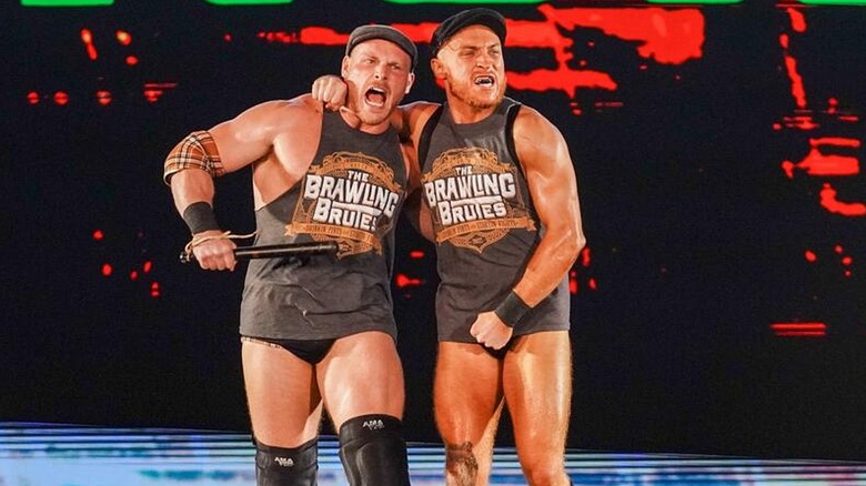 Ridge Holland and Butch making their way to the ring alongside one another as The Brawling Brutes.