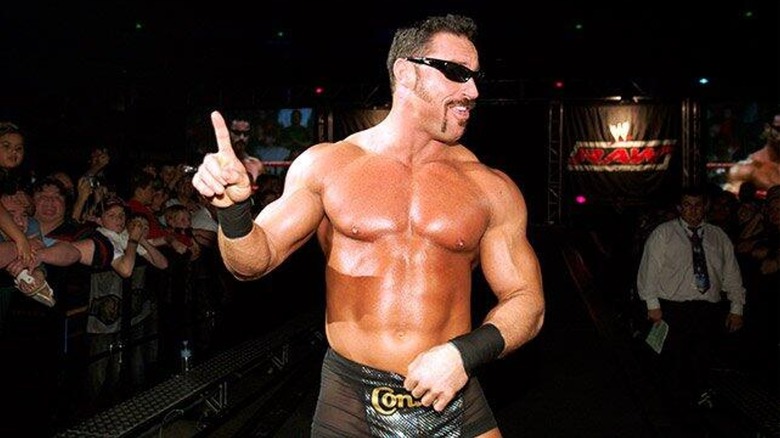 Rob Conway making his way to the ring ahead of a WWE 