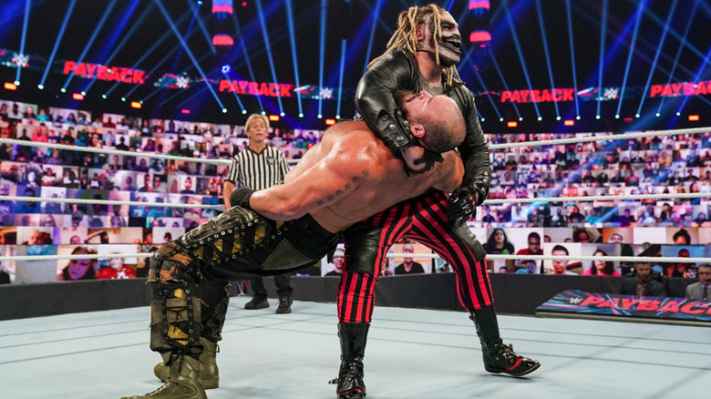 Bray Wyatt performing Sister Abigail on Braun Strowman