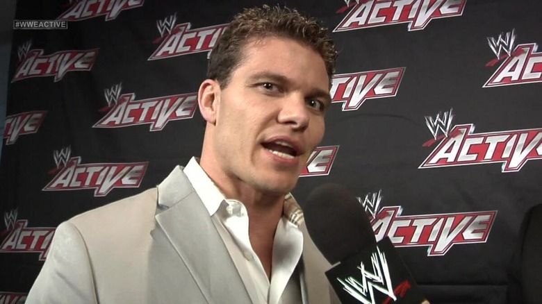 Tyson Kidd talking during an interview for WWE Active.