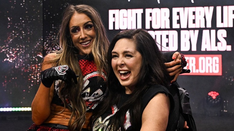 Britt Baker and Rebel sharing a moment on AEW Dynamite