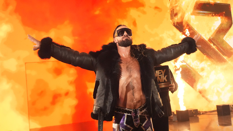 Seth Rollins makes his entrance during Monday Night RAW at Amica Mutual Pavilion on July 7, 2025 in Providence, Rhode Island.