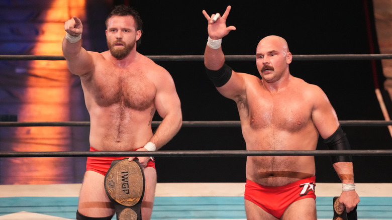 FTR pose with the IWGP Tag Titles