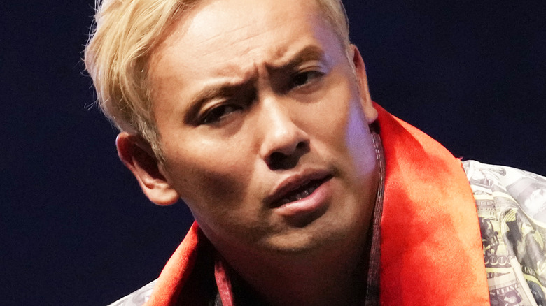 Kazuchika Okada looks to the right