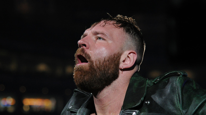 Jon Moxley with his mouth open