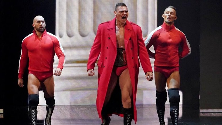 Giovanni Vinci (pictured far left) looks forward to helping his Imperium stablemates GUNTHER (center) and Ludwig Kaiser (far right) fight on the main roster