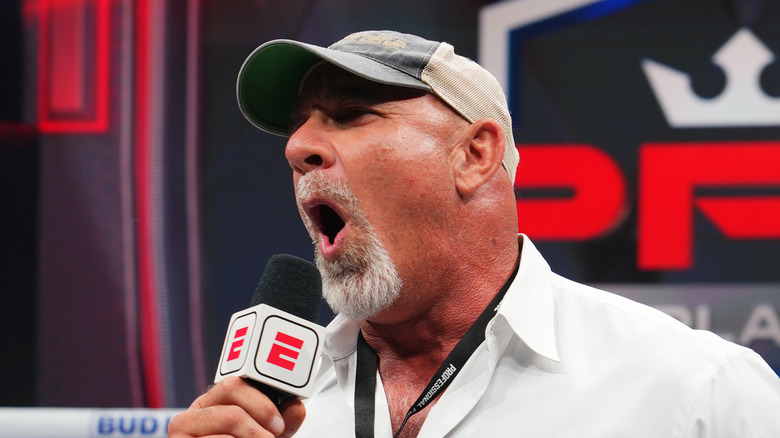 Goldberg screams into a mic