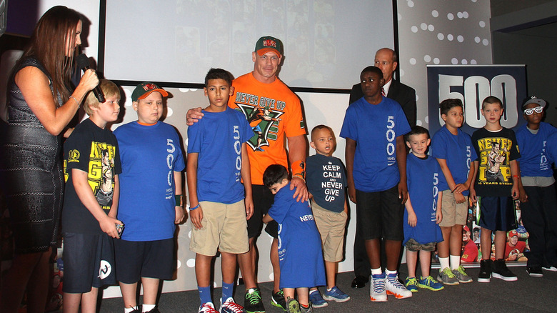 John Cena, Stephanie McMahon, David Williams and children from Make-A-Wish attend John Cena and Make-A-Wish celebration