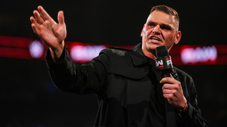GUNTHER cutting a promo addressing the crowd during an episode of 