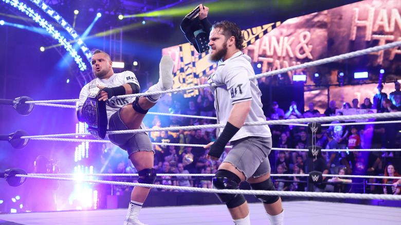 Hank and Tank with the NXT Tag Team titles