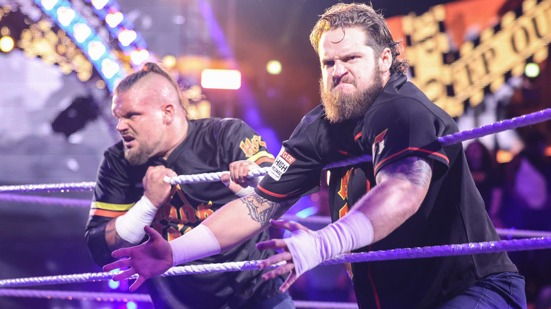 Hank Walker and Tank Ledger leaning against the ring ropes