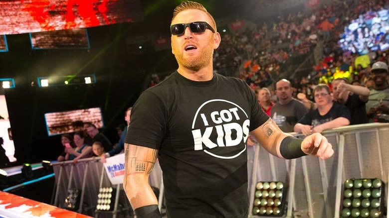 Heath Slater making his way to the ring during his second WWE run.