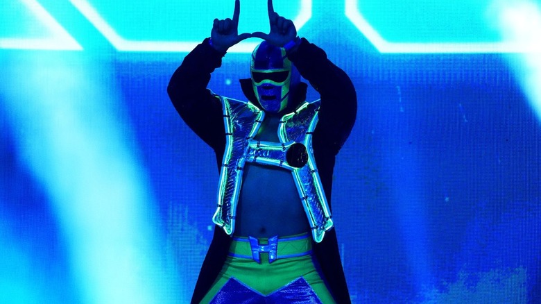 Hologram makes his entrance before a match on 