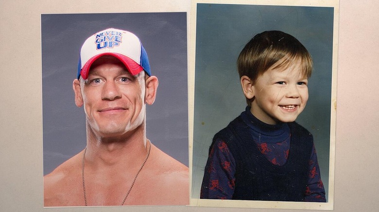 John Cena next to his younger self.