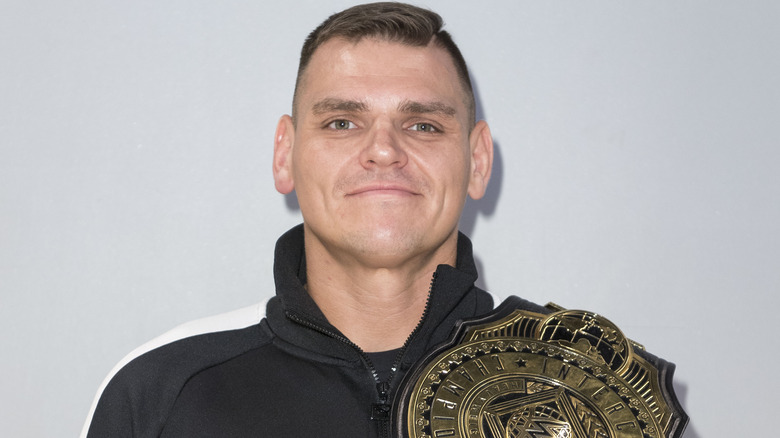 GUNTHER Poses Backstage With His IC Title