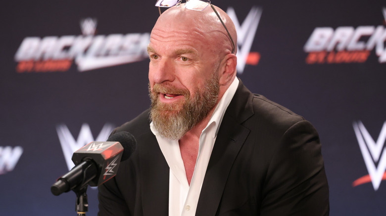 Triple H smiling