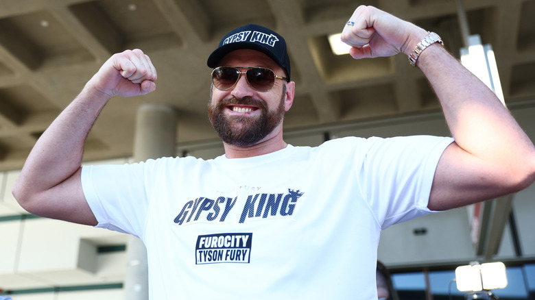 Tyson Fury Poses At A Promotional Event
