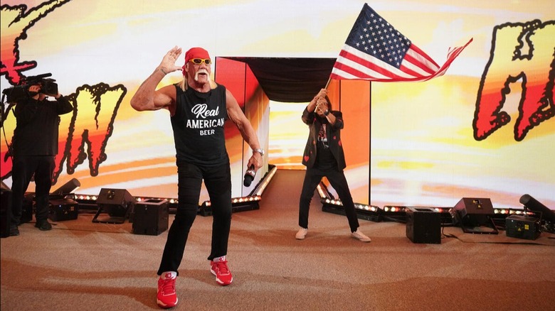 Hulk Hogan promotes his new Real American Beer at the premiere of 