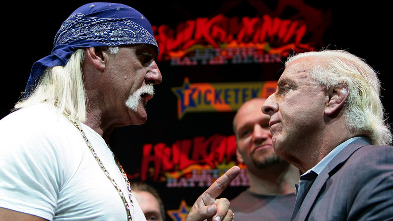 Hulk Hogan speaking to Ric Flair