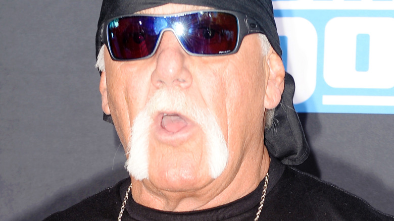 Hulk Hogan with his  mouth open