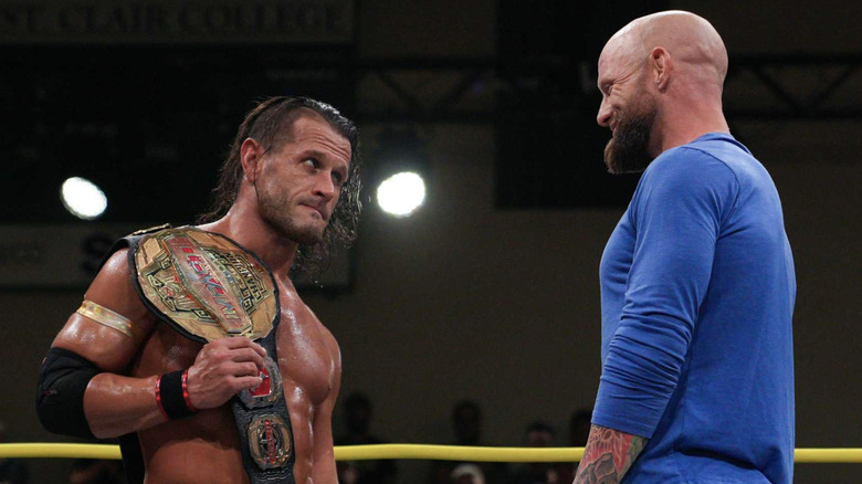 Alex Shelley and Josh Alexander stare down