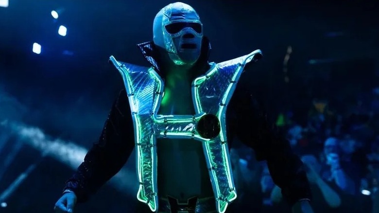 Hologram looks over to the ring during his entrance