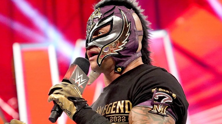 Rey Mysterio cutting a promo