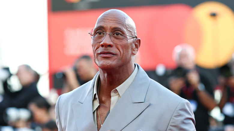 Dwayne Johnson attends "The Smashing Machine" red carpet during the 82nd Venice International Film Festival on September 01, 2025 in Venice, Italy.