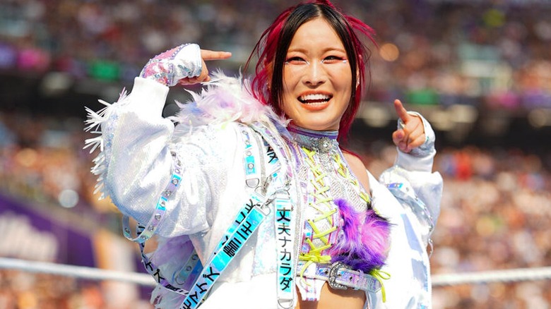 IYO SKY ahead of her match against Liv Morgan for the Women's World Championship at SummerSlam.