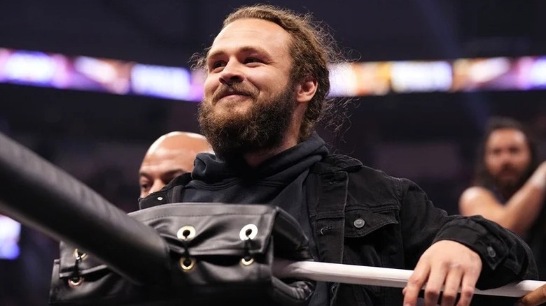 "Jungle" Jack Perry gives a cheeky grin in the ring