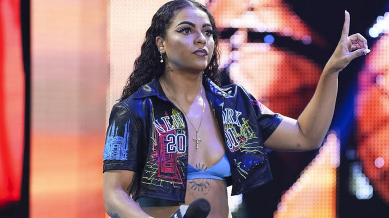 Jaida Parker holding a microphone