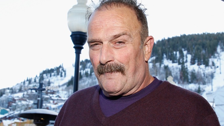 Jake "The Snake" Roberts out in the snow