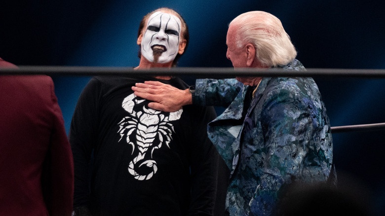 Sting gets chopped by Ric Flair