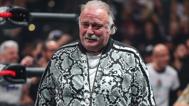 Jake Roberts Looks On During An AEW Match