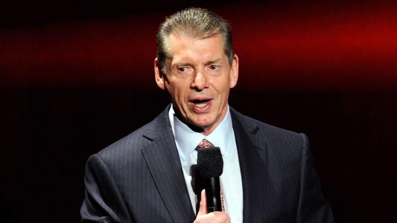 WWE Chairman and CEO Vince McMahon speaks at a news conference announcing the WWE Network at the 2014 International CES at the Encore Theater at Wynn Las Vegas on January 8, 2014 in Las Vegas, Nevada. The network will launch on February 24, 2014 as the first-ever 24/7 streaming network, offering both scheduled programs and video on demand. The USD 9.99 per month subscription will include access to all 12 live WWE pay-per-view events each year. CES, the world's largest annual consumer technology trade show, runs through January 10 and is expected to feature 3,200 exhibitors showing off their latest products and services to about 150,000 attendees.
