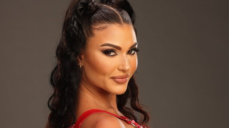 Jazmyn Nyx during a promotional shoot for NXT Heatwave while still signed to WWE.