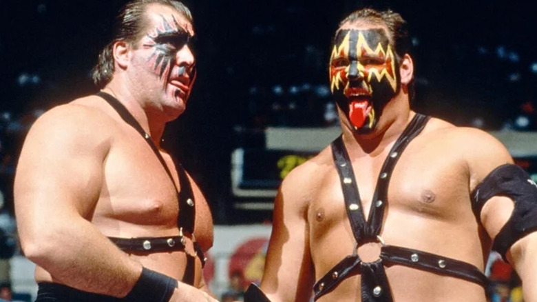 Bill "Ax" Eadie and Barry "Smash" Darsow wearing face paint