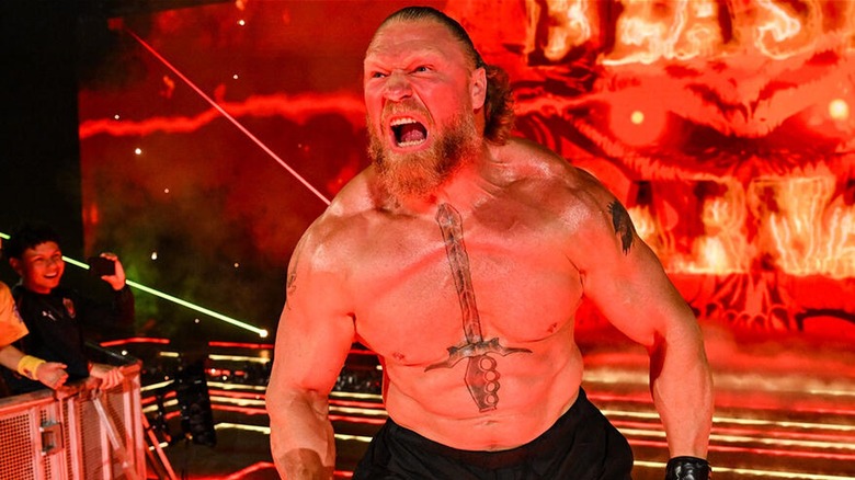 Brock Lesnar on his way to the ring ahead of his Wrestlepalooza match against John Cena.