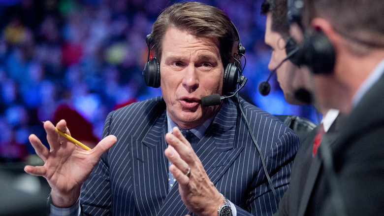 JBL wearing a commentary headset