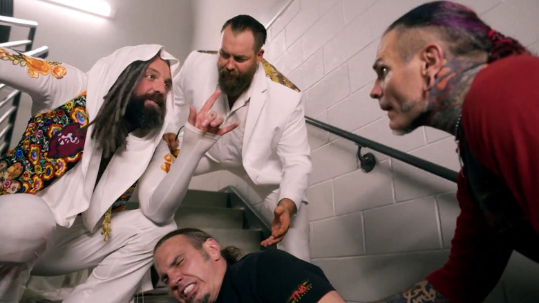 The Righteous and Jeff Hardy find Matt Hardy injured backstage