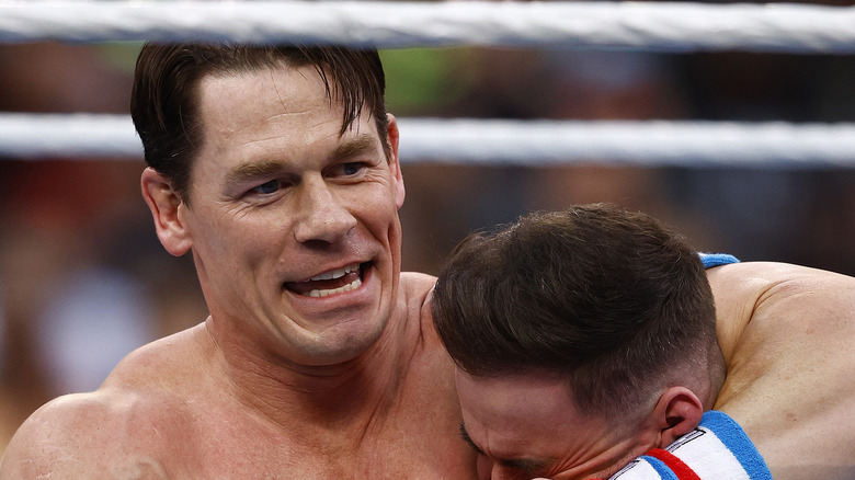 John Cena cinches in a headlock