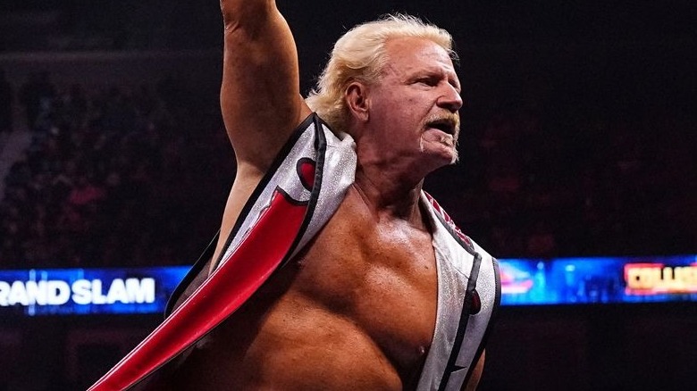 Jeff Jarrett peace sign wrestling ring