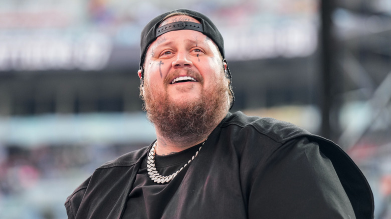 Jelly Roll performs during WWE SummerSlam 2024 at Cleveland Browns Stadium on August 3, 2024 in Cleveland, Ohio.