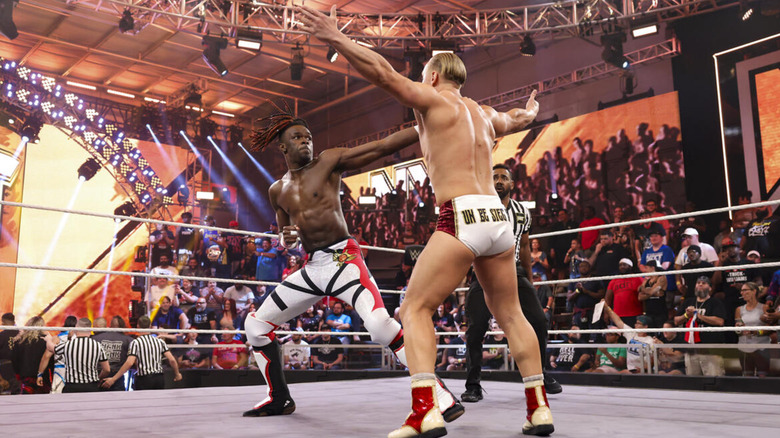 Je'Von Evans and Ilja Dragunov in WWE NXT