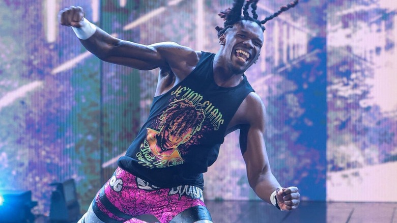 Je'Von Evans heads down the ramp to the ring to challenge Sami Zayn on an episode of 