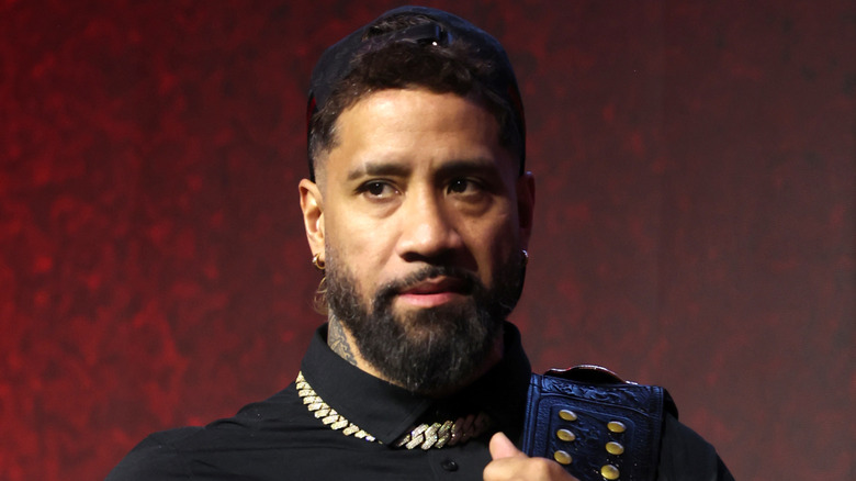 Jey Uso speaks onstage during the launch of Fanatics Studios