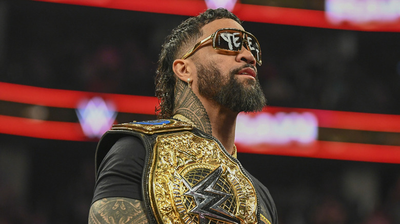 Jey Uso During Monday Night Raw at T-Mobile Arena on April 21, 2025 in Las Vegas, Nevada.